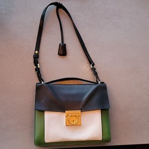 Salvatore Ferragamo Marisol Tricolor Green Purse